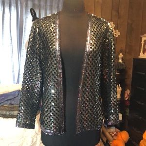 Beautiful Silver Sequin “Three Flaggs” California Women’s Jacket